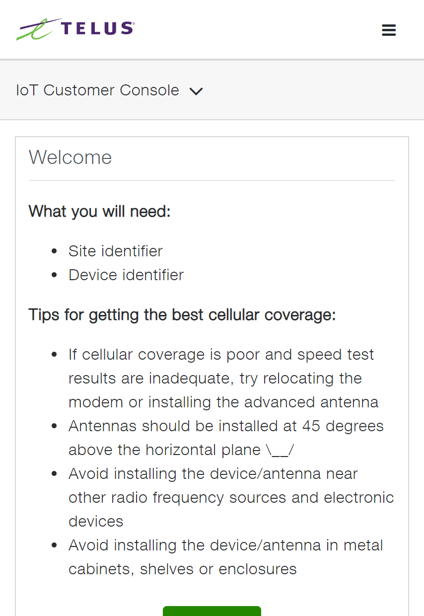 ICC installer app welcome page