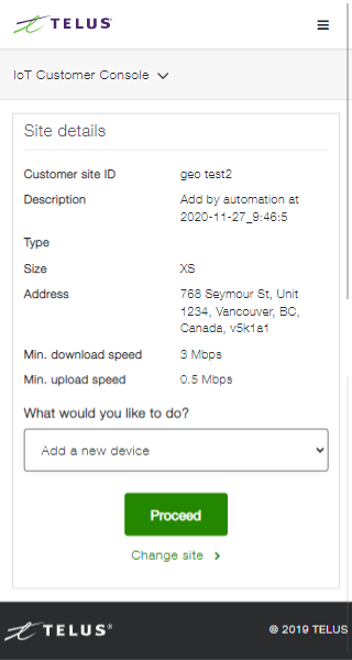 ICC installer app confirm device page